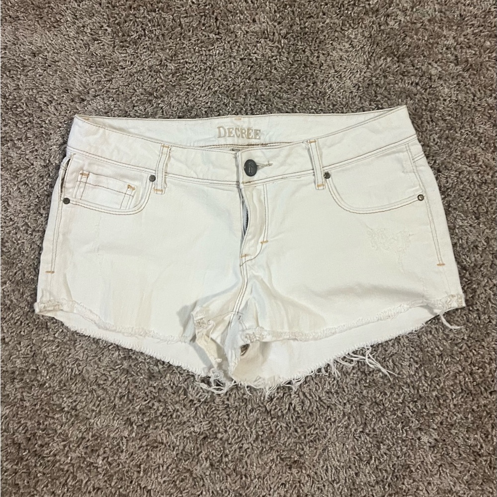 White jean shorts